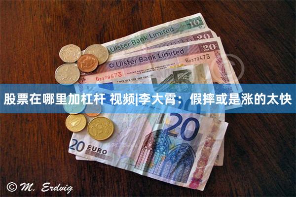 股票在哪里加杠杆 视频|李大霄：假摔或是涨的太快