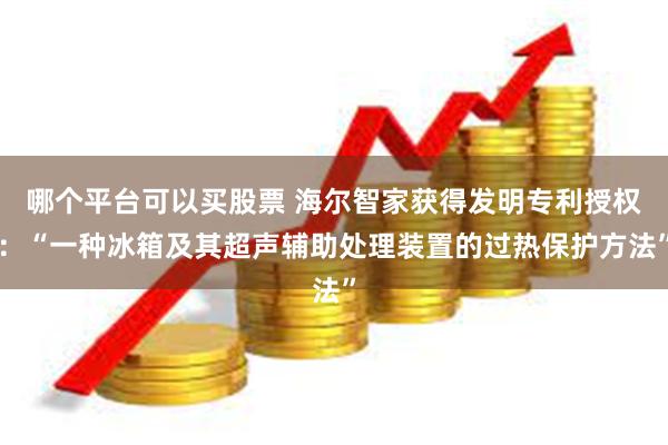 哪个平台可以买股票 海尔智家获得发明专利授权：“一种冰箱及其超声辅助处理装置的过热保护方法”